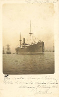 S.S. BREIZ HUEL * Carte Photo 1902 * Bateau Cargo Ship Commerce Breiz Huel - Cargos