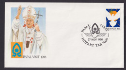 Australien Brief Pabst Besuch 1986 Glaube Religion Kirche Hobart Tas Tasmanien - Sammlungen