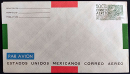 MEXICO 1950's Ptg 50c AIR POSTAL STATIONERY Envelope W/ 4 Bars Red & Green As Pictured, PARR AVION Text, Mint, Rare - Messico