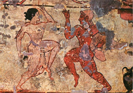 Art - Peinture Antique - Tarquinia - Necropoli - Tomba Délie Leonesse - Danzatori - Tombe Des Lionnes - Danseurs - Carte - Antigüedad