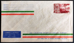 MEXICO 1960's 80c. AIR POSTAL STATIONERY Envelope, DOUBLE STAMP Ptg., Mint, Rare Thus - Messico