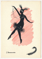 Lot De 4 CPM - Illustrateur J.Braconnier - Danseuses Charleston, Silhouettes En Noir Sur Fond De Couleur - Tanz