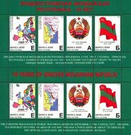 Russian Occupation Of Moldova Transnistria PMR 2000 National Symbols Maps Of Country And Europe Set Of 2 Block's MNH - Postzegels