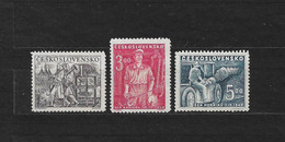 Czechoslovakia 1949 MNH ** Mi 594-596 Sc 394-396 Mining Industry, Bergbau. Tschechoslowakei - Neufs