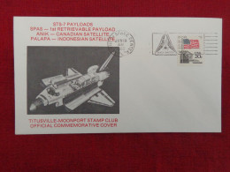 1983 - COVER - U.S.A., SPACE SHUTTLE STS-7 PAYLOADS - Collections (sans Albums)