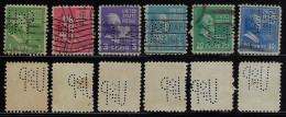 USA United States 1926/1955 6 Stamp With Perfin U/OF/P By University Of Pennsylvania lochung Perfore - Zähnungen (Perfins)