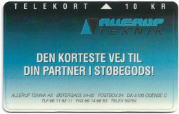 Denmark - Fyns - Allerup Technic - TDFP007 - 12.1992, 1.500ex, 10kr, Used - Dinamarca