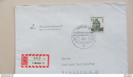 Berlin: Fern-R-Brief Mit 70 Pf Dt. Bauwerke I Aus Berlin 12 (982 B) Vom Ersttag 29.5.65 Mit SoSt. Nach Dresden  Knr: 248 - Storia Postale