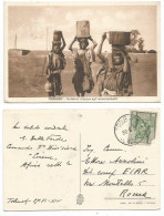 Libia Libya Italy Occ. Era - Tobruch Tobruk Portatrici Acqua X Accampamenti Cart.b/n 30jun1936 X Roma C20 Stamp Damaged - Libia