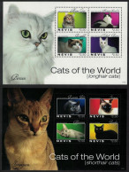 NEVIS  - 2011 - FAUNA - ANIMALS -  CAT - CATS - GATTI - 2 V - MNH - MINISHEET - - Gatos Domésticos