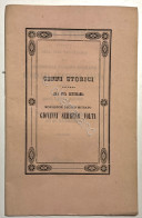 L. Rosso - Cenni Storici Vita Letteraria Monsignor Giovanni Serafino Volta 1842 - Altri & Non Classificati