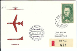 LIECHTENSTEIN 1965: LSC Rec. De Vaduz à Varsovie (Pologne), 1er Vol Swissair Zürich-Varsovie - Posta Aerea