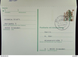 DDR: Doppel-Gs-Karte Kpl. 30/30 Celle Gest. In 8010 Dresden 14.3.91 Und 8070 Dresden 18.3.91 Gs Wenig Vorhand.Knr: P 148 - Postkaarten - Gebruikt