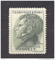 Czechoslovakia 1949 MNH ** Mi 580 Sc 388 A.S.Puskin.Tschechoslowakei - Ungebraucht