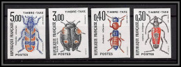 France Taxe N°109/112 Insectes Coleopteres Beetle Insects Non Dentelé ** MNH (Imperf) - 1981-1990