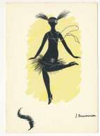 Lot De 4 CPM - Illustrateur J.Braconnier - Danseuses Charleston, Silhouettes En Noir Sur Fond De Couleur - Tanz