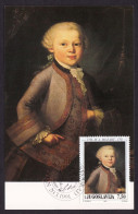 Yugoslavia 1991 200th Death Anniversary Wolfgang Amadeus Mozart Composer Music Austria Carte Maximum - Muziek