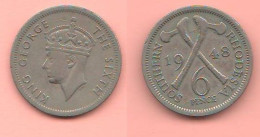 Southern Rhodesia 6 Pence 1948 British Administration Nickel Coin King George VI° Zimbabwue - Zimbabwe