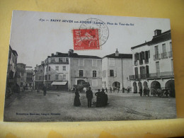 40 3049 CPA 1912 - 40 SAINT SEVER SUR ADOUR - PLACE DU TOUR DU SOL - ANIMATION - Saint Sever