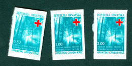 Croatia 1995 Red Cross TBC Self-adhesive Stamps With 3 Different Face Value Michel 69 - Kroatien