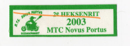 Heksenrit 2003, MTC Novus Portus. Stoffen Lapje, Nieuwpoort - Nieuport - Autocollants