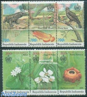 Indonesia 1993 Nature Conservation 2x3v [::], Mint NH, Nature - Birds - Flowers & Plants - Reptiles - Indonesia