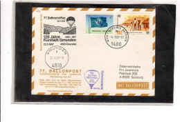 TEM20417   -  GMUNDEN 22.5.1987    /  77. BALLONPOSTFLUG -  NETTO KATALOG NR. 77a   - BALLON "  OE-KZM  " - Mongolfiere