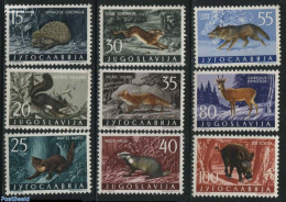 Yugoslavia 1960 Forest Animals 9v, Mint NH, Nature - Animals (others & Mixed) - Deer - Hedgehog - Ungebraucht