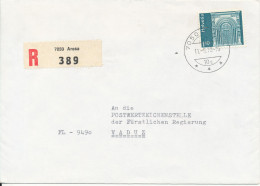 Switzerland Registered Cover Sent To Denmark Arosa 11-9-1978 Single Franked - Covers & Documents