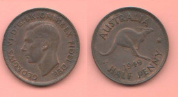 Australia Half Penny 1949 Bronze King Georgius VI°   K 42 - ½ Penny