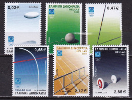 GREECE 2003 Athens 2004 7 Th Issue Sports Equipment Complete MNH Set Vl. 2161 / 2166 - Ungebraucht