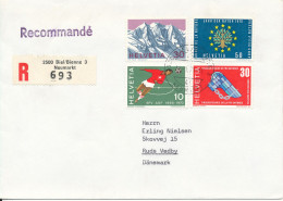 Switzerland Registered Cover Sent To Denmark Biel/Bienne 3 Neumarkt 11-1-1971 - Briefe U. Dokumente
