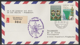 1983, Swissair, Erstflug, Genf UN - Frankfurt - First Flight Covers