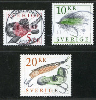 Réf 77 < SUEDE < Yvert N° 2850 à 2852 Ø < Année 2012 Used SWEDEN < Pecheurs > Hamecons De Peche à La Mouche - Usados