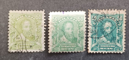 BRASILE 1906 PEDRO ALVARES CABRAL SCOTT N 176 COLOR VARIETY: OLIVE YELLOW- YELLOW GREEN - GREEN - Used Stamps