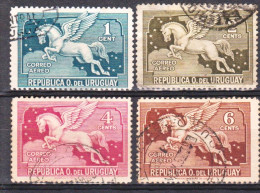 1931 URUGUAY Used - Airmail Yvert A56/9 - Pegaso Pegasus Horse - Uruguay