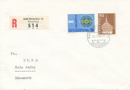 Switzerland Registered Cover Sent To Denmark Winterthur 10 Rosenberg 15-1-1968 - Covers & Documents