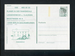 "BUNDESREPUBLIK DEUTSCHLAND" Postkarte Mit Privatem Zudruck "PLANER IN DER PANKEMUEHLE" ** (R1050) - Postkarten - Ungebraucht