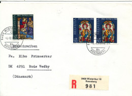 Switzerland Registered Cover Sent To Denmark Winterthur 10 Rosenberg 4-8-1969 - Cartas & Documentos