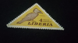 LİBERYA--1953-  4  C.      DAMGASIZ   LOCAL BİRDS - Liberia