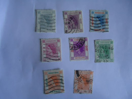 HONG  KONG  USED  8 STAMPS  QUEEN 1954 - Otros & Sin Clasificación