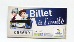 Ticket De Bus Ligne Granville - Avranches 2012 (Saint Pair - Kairon - Jullouville - St Jean-le-Thomas) Normandie - Europa