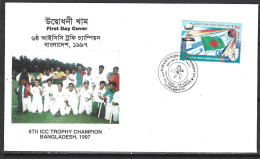 BANGLADESH. N°587A De 1997 Sur Enveloppe 1er Jour. ICC Trophy. - Cricket
