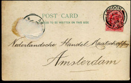 Post Card : From London To Amsterdam, Netherlands - "The Union Bank Of Australia" - Marcofilie
