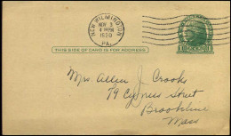 Postal Stationary - From New Wilmington, Pennsylvania - 1921-40