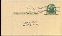 Postal Stationary - From Midlothian, Illinois - 1941-60