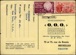 Post Card : From New York, N.Y. To Bruxelles, Belgium - "Etablissements O.O.O." - Briefe U. Dokumente