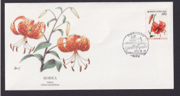 Korea Ostasien Flora Pflanzen Lilium Schöner Künstler Brief - Corée Du Sud