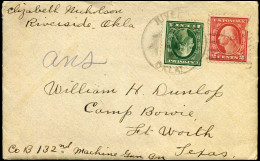 Cover From Riverside, Oklahoma To Fort Worth, Texas - Lettres & Documents