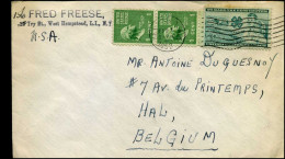 Cover From West Hempstead, New York To Hal, Belgium - Brieven En Documenten